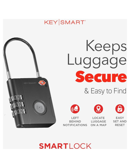 KeySmart SmartLock Cerradura de Equipaje GPS Bluetooth IPX3 KeySmart SmartLock Cerradura de Equipaje GPS Bluetooth IPX3