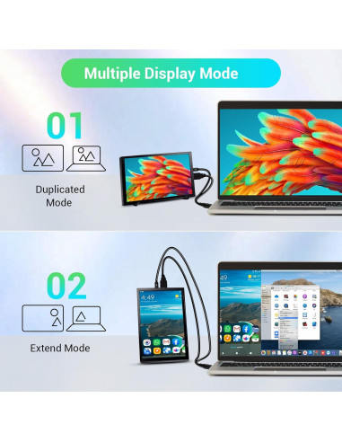 Monitor Portátil VIEWMEI 8" HDMI 1280x800 con Altavoces