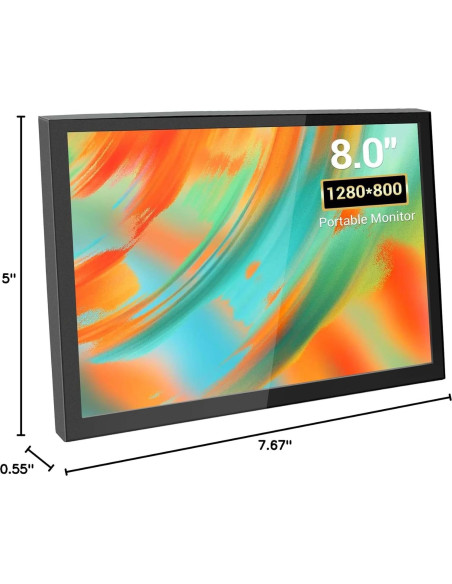 Monitor Portátil VIEWMEI 8" HDMI 1280x800 con Altavoces