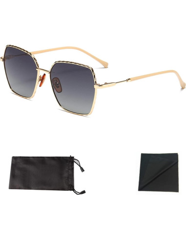 Gafas de sol polarizadas Aviador Retro Metal Lentes HD