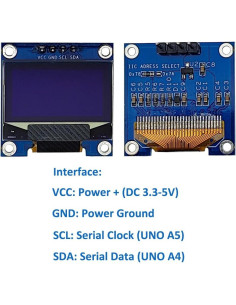 Módulo Pantalla OLED 0.96" Haldzemo 128x64 IIC Amarillo Azul 2