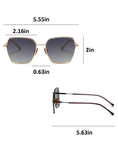 Gafas de sol polarizadas Aviador Metal Dorado 5.49x5.08cm