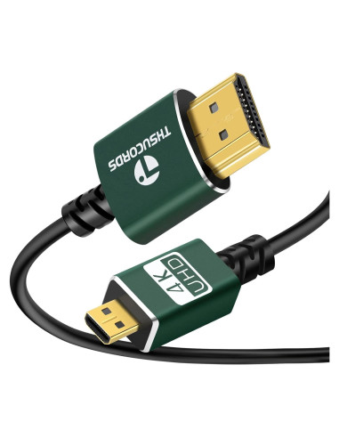 Cable Micro HDMI a HDMI Thsucords 0.3m 4K 60Hz Ultra Delgado