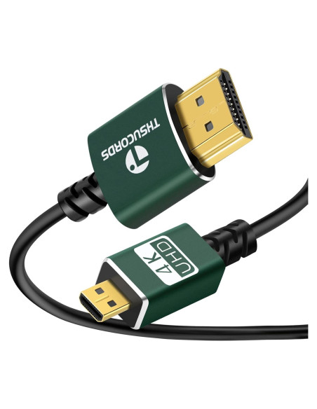Cable Micro HDMI a HDMI Thsucords 0.3m 4K 60Hz Ultra Delgado