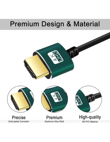Cable Micro HDMI a HDMI Thsucords 0.3m 4K 60Hz Ultra Delgado