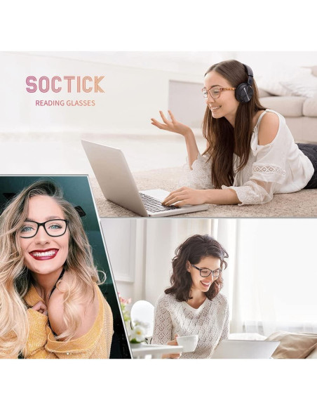 Gafas de Lectura SOCTICK Ojo de Gato Anti Luz Azul 5 Piezas Gafas de Lectura SOCTICK Ojo de Gato Anti Luz Azul 5 Piezas