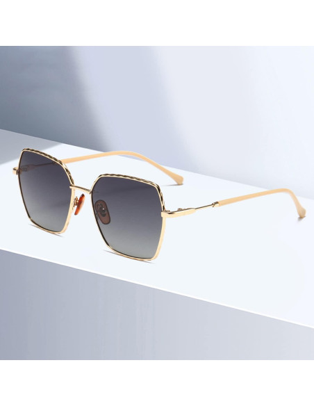 Gafas de sol polarizadas Aviador Retro Metal Lentes HD