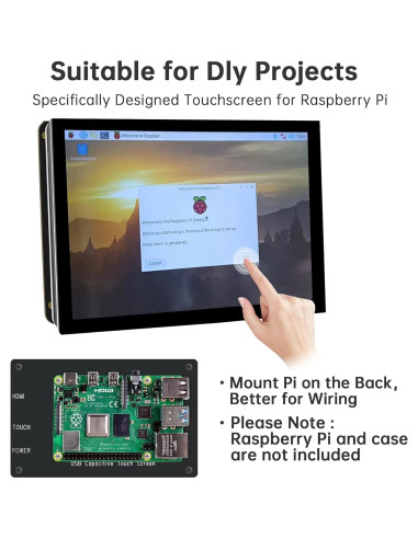 Pantalla Táctil 5" HMTECH para Raspberry Pi 800x480