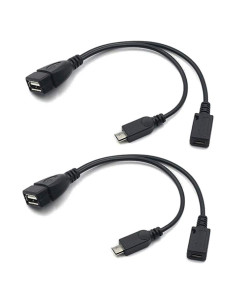 Adaptador OTG AuviPal 2-en-1 Micro USB a USB - Paquete de 2