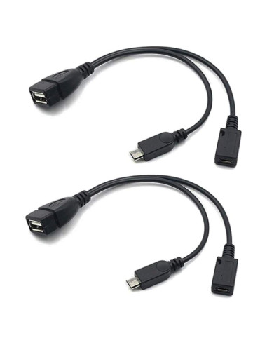 Adaptador OTG AuviPal 2-en-1 Micro USB a USB - Paquete de 2