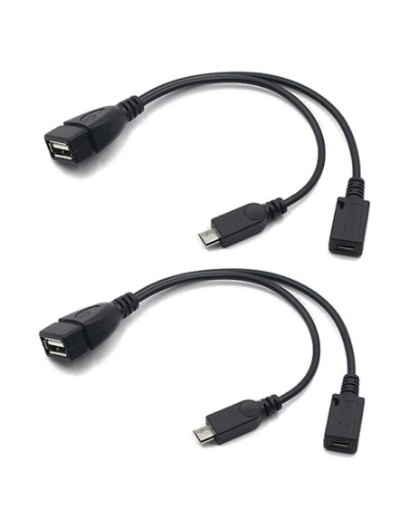Adaptador OTG AuviPal 2-en-1 Micro USB a USB - Paquete de 2