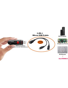 Adaptador OTG AuviPal 2-en-1 Micro USB a USB - Paquete de 2 2