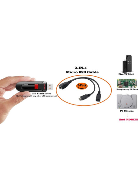 Adaptador OTG AuviPal 2-en-1 Micro USB a USB - Paquete de 2