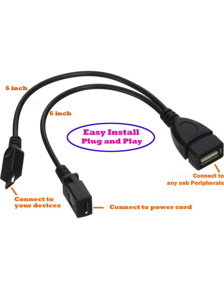 Adaptador OTG AuviPal 2-en-1 Micro USB a USB - Paquete de 2