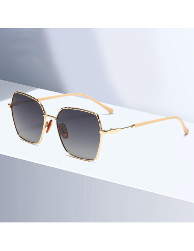 Gafas de sol polarizadas Aviador Metal Dorado 5.49x5.08cm