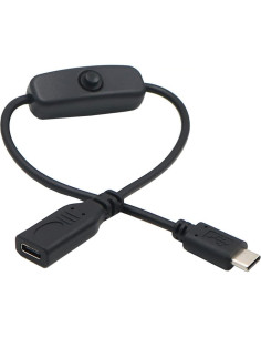 Cable USB-C Macho a Hembra con Interruptor xiwai 4A 10cm 2