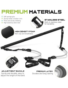 Kit de Barra de Pilates RENRANRING Multifuncional Negro 1.59 kg 2