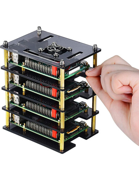 Caja de Clúster GeeekPi para Raspberry Pi 4/3/2 con Ventiladores
