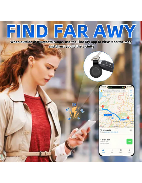 Localizador Bluetooth YWEAUIV Air Tracker Negro para iOS