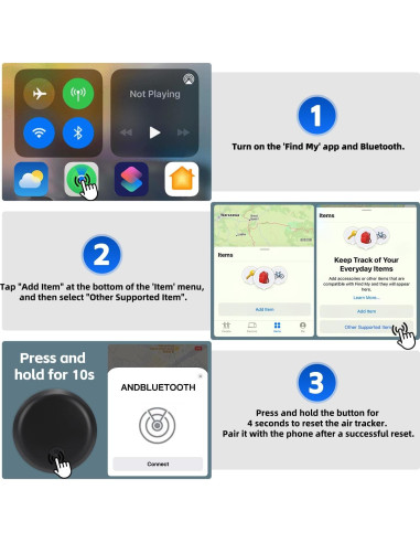 Localizador Bluetooth YWEAUIV Air Tracker Negro para iOS