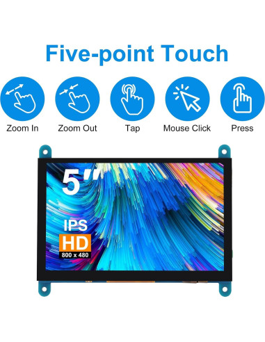 Pantalla Táctil Capacitiva 5" IPS 800x480 HDMI XIITIA