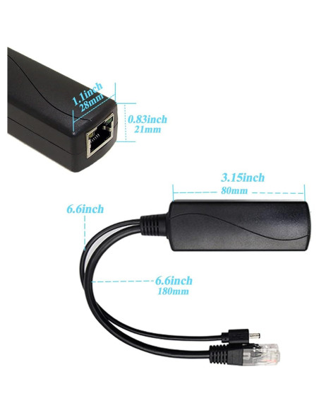 Divisor PoE REVOTECH 48V a 12V 2A Gigabit Plug & Play