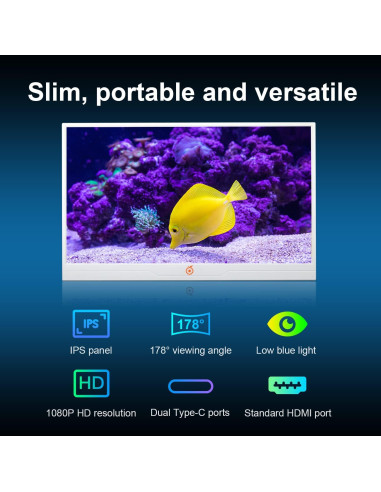 Monitor Portátil Full HD 14" Orange Pi con Altavoces Integrados