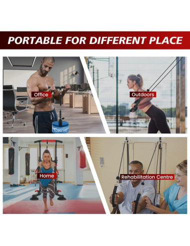 Sistema de Polea de Peso Concho - Cable Ajustable y Mangos Desmontables