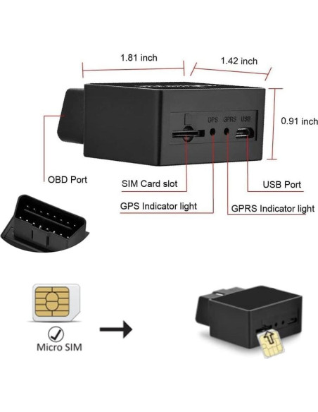 Rastreador GPS OBD2 Winnes 4G TK816 Antirrobo Geo-Cerca