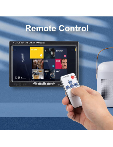 Monitor portátil Yasoca 7" HD 1024x600 HDMI VGA