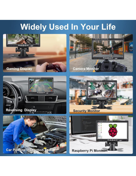 Monitor portátil Yasoca 7" HD 1024x600 HDMI VGA