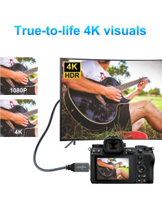 Cable Micro HDMI a HDMI Twozoh 0.3m Alta Velocidad 4K 1080p 2