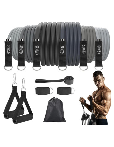Bandas de Resistencia Fitense 270LBS - 6 Piezas para Entrenamiento