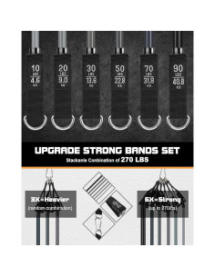 Bandas de Resistencia Fitense 270LBS - 6 Piezas para Entrenamiento 2