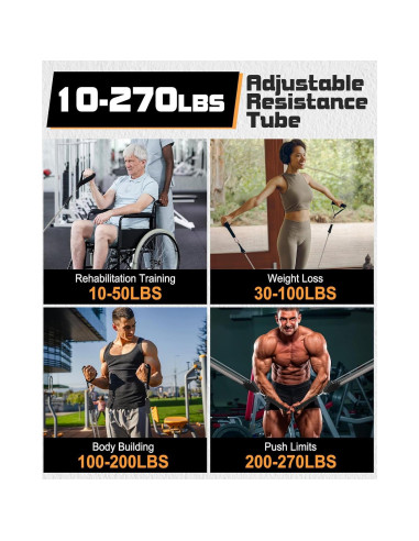 Bandas de Resistencia Fitense 270LBS - 6 Piezas para Entrenamiento