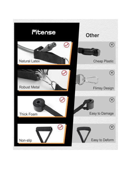 Bandas de Resistencia Fitense 270LBS - 6 Piezas para Entrenamiento