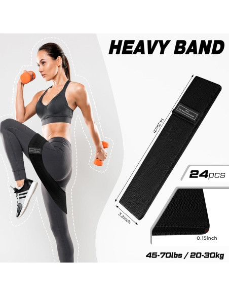 24 Bandas de Resistencia Bunnycool para Ejercicio y Fitness