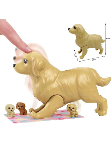 Juego de Muñecas Familiar Familydolls 6 Personajes y Mascotas