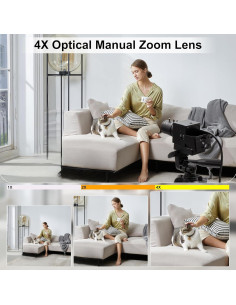 Cámara USB IFWATER 4K 2.8-12mm Lente Manual 4X Zoom 2