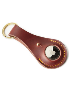 Porta llaves de cuero The Tulip Tree para Apple AirTag - Borgoña