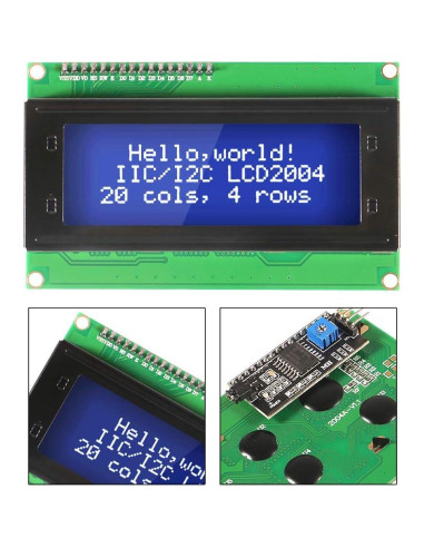 Módulo LCD 2004 I2C DORHEA 20x4 Retroiluminación Azul
