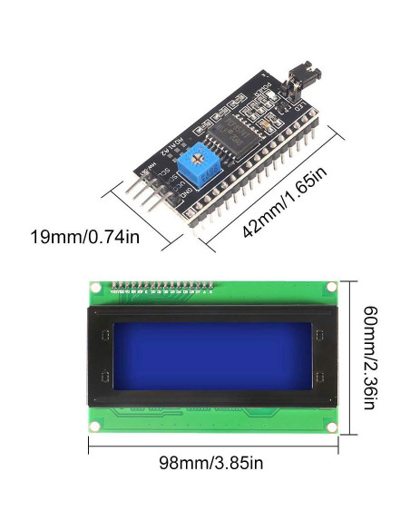 Módulo LCD 2004 I2C DORHEA 20x4 Retroiluminación Azul