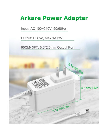Adaptador de Alimentación 5V 1A Arkare con 8 Enchufes DC