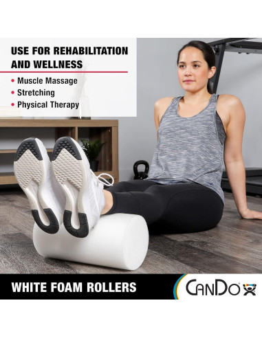 Rodillos de espuma CanDo 10 cm x 91 cm para ejercicio (Paquete de 2)