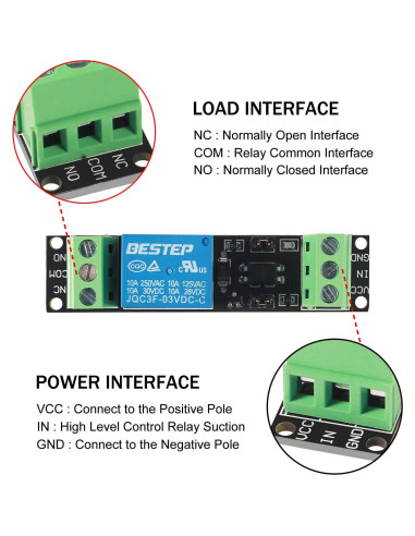 Módulo de Relé de Potencia 1 Canal 3V AITRIP - Paquete de 8