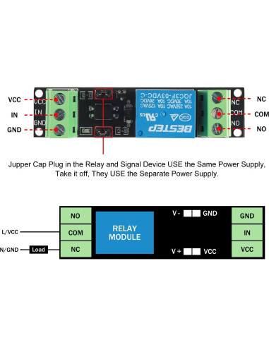 Módulo de Relé de Potencia 1 Canal 3V AITRIP - Paquete de 8
