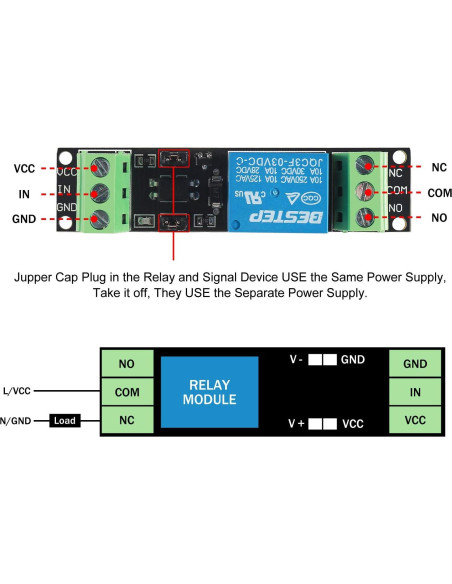 Módulo de Relé de Potencia 1 Canal 3V AITRIP - Paquete de 8