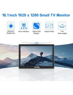 Monitor LCD 10" Suprlipy FHD 1920x1200 60Hz BNC VGA AV 2