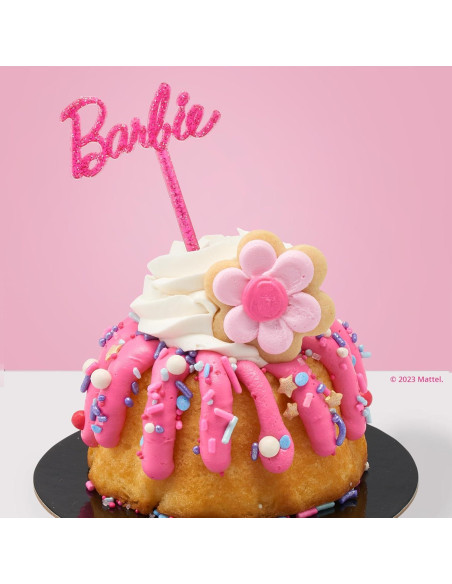 Pinchos Decorativos Barbie DecoPac - 36 Palitos Rosados para Pasteles y Cupcakes