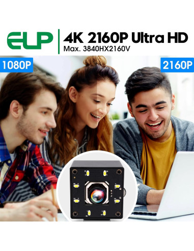 Cámara USB 4K ELP IMX415 Autofoco 100 para PC y Raspberry Pi